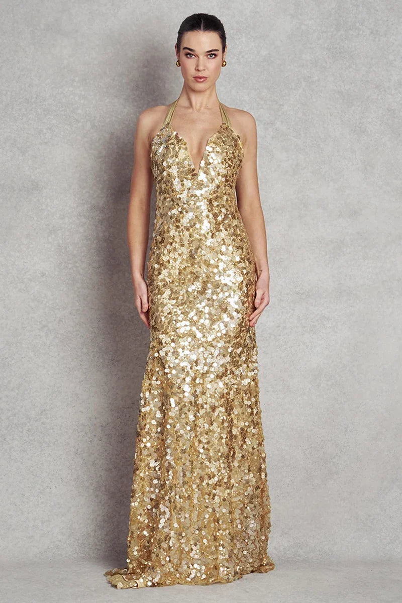 Ocean Magic Gown - Gold Sequins