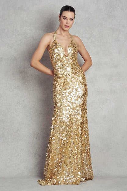 Ocean Magic Gown - Gold Sequins