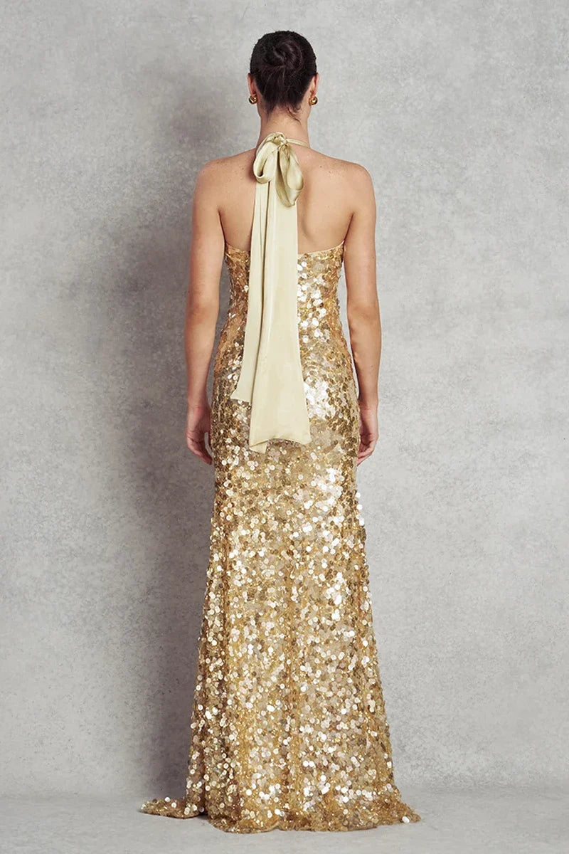 Ocean Magic Gown - Gold Sequins