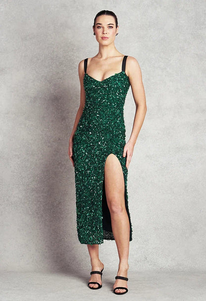 Wanderer Gown - Green Sequins