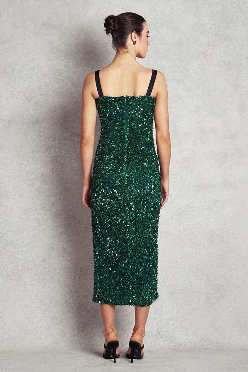 Wanderer Gown - Green Sequins