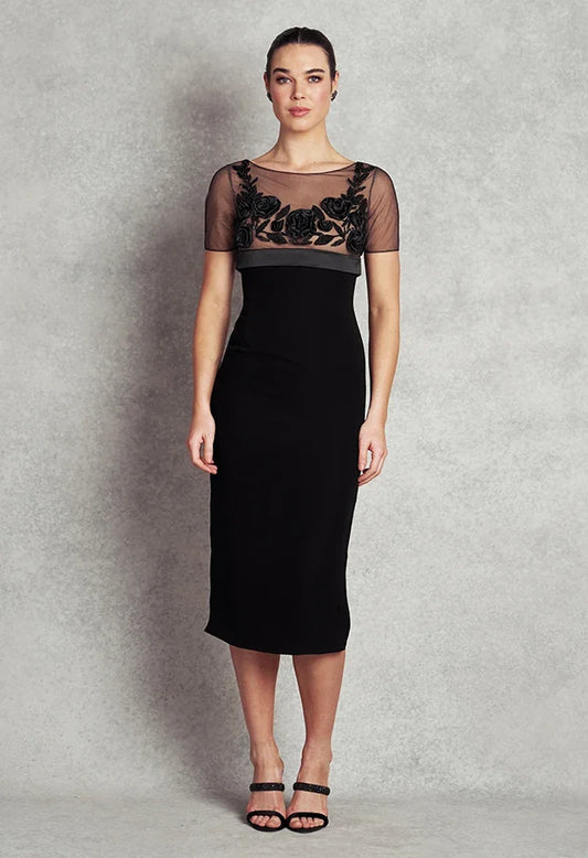 Glimpse of Serenity Dress - Black with Floral