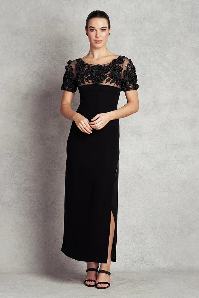 Tranquillity Gown - Black with Black Floral