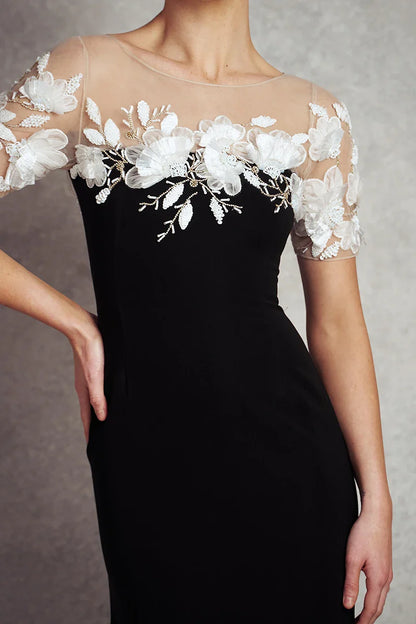 Divine Beauty Gown - Black with White Floral