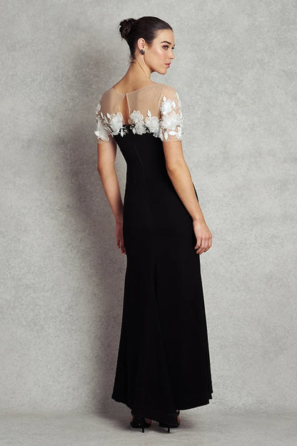 Divine Beauty Gown - Black with White Floral