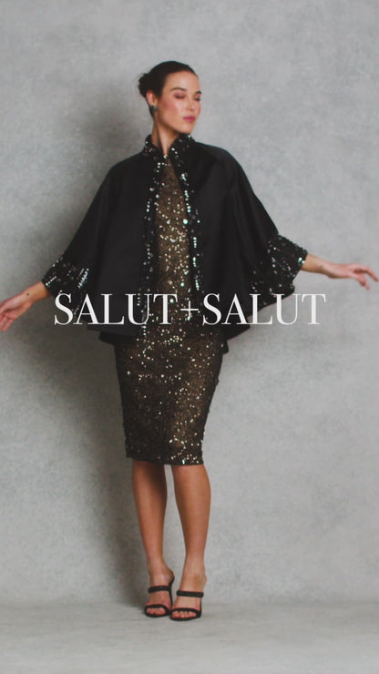 Black Beauty Dress -  Black Sequins