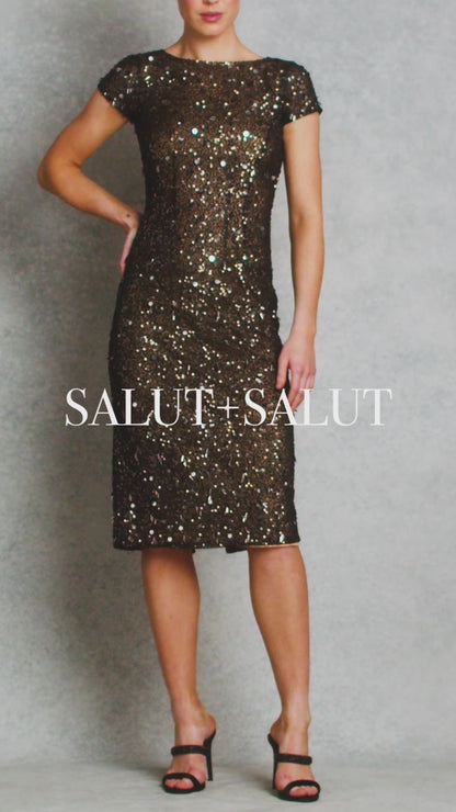 Black Beauty Dress -  Black Sequins