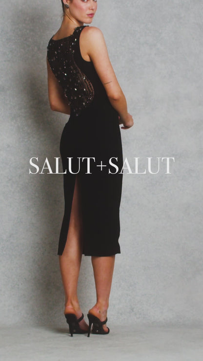 Gentle Soul Dress - Black with Crystal